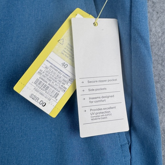 All In Motion Shorts Mens 40 Blue Heather Golf Stretch UV Protection Pockets NEW - Picture 4 of 9